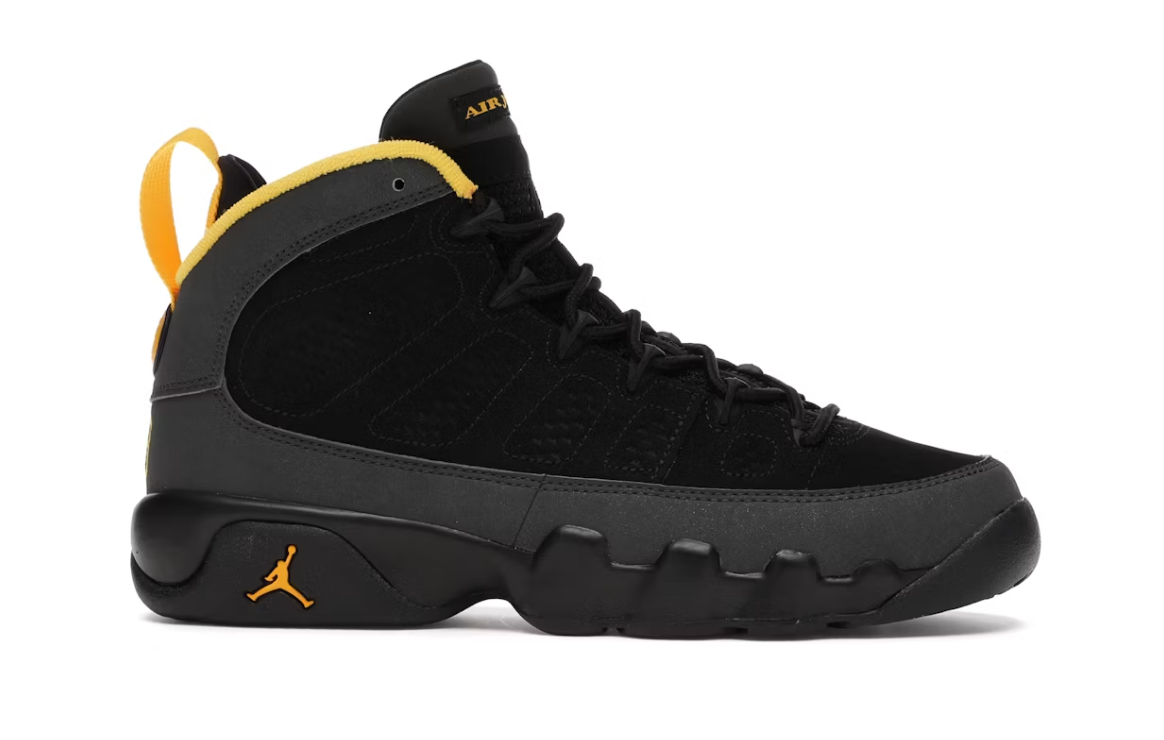 Jordan 9 Retro Dark Charcoal University Gold (GS)